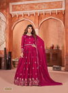 Rani Pink Colour Anjubaa Vol 32 Art Silk Festive Wear Anarkali Salwar Kameez Wholesale Market In Surat 10322